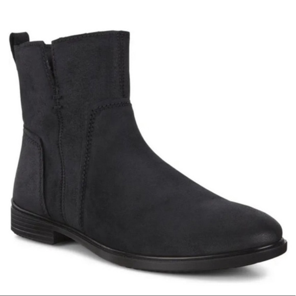 Ecco Touch 15 Suede Chelsea‎ Boots Ankle size 8 leather zipper black - Picture 1 of 13